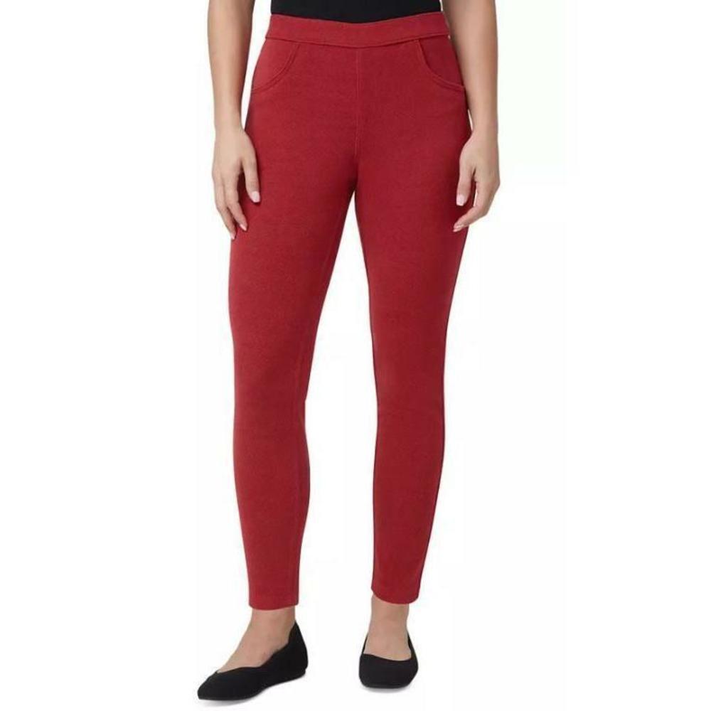 Hue Women's High-Rise Butter Twill Denim Leggings Red Small